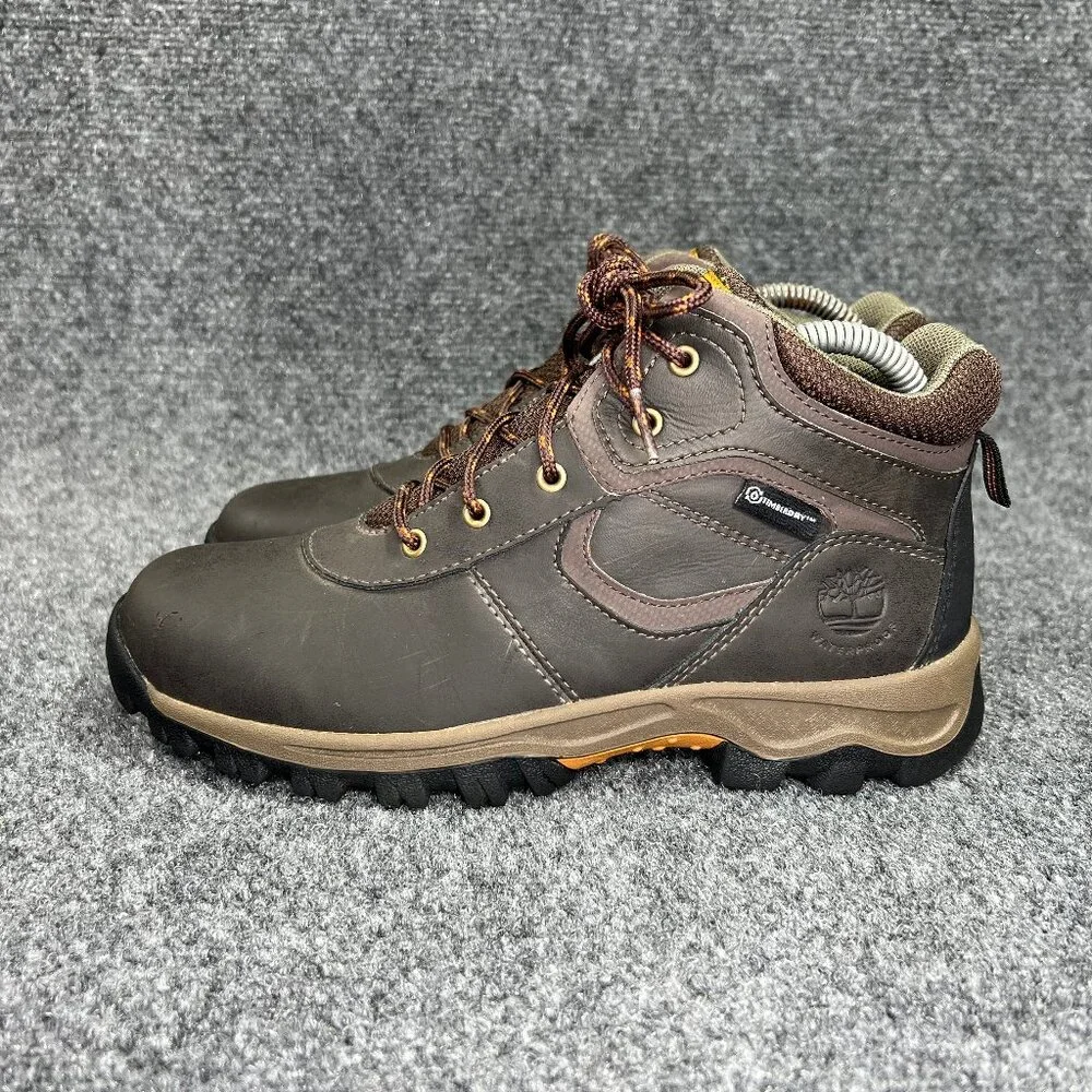 Timberland Mt. Maddsen Mid Boots Boy's‎ 5 Brown Leather Waterproof Hiking Shoes